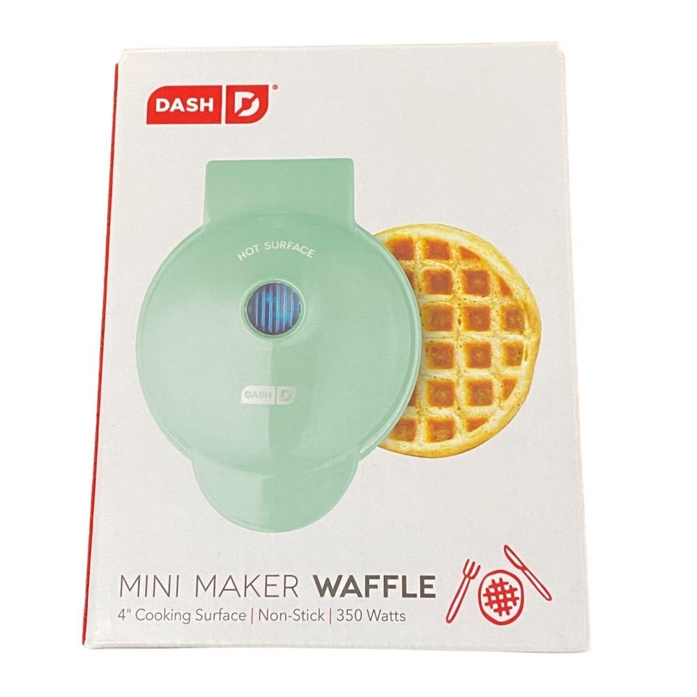 Dash Mini Maker Waffle Green Kitchen Appliance Dorm Room Teens Portable